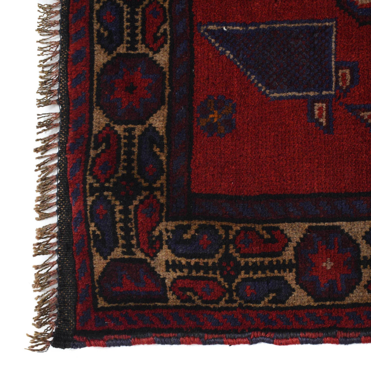 Baluchi Rug Handmade Red Geometric 3x5 ft
