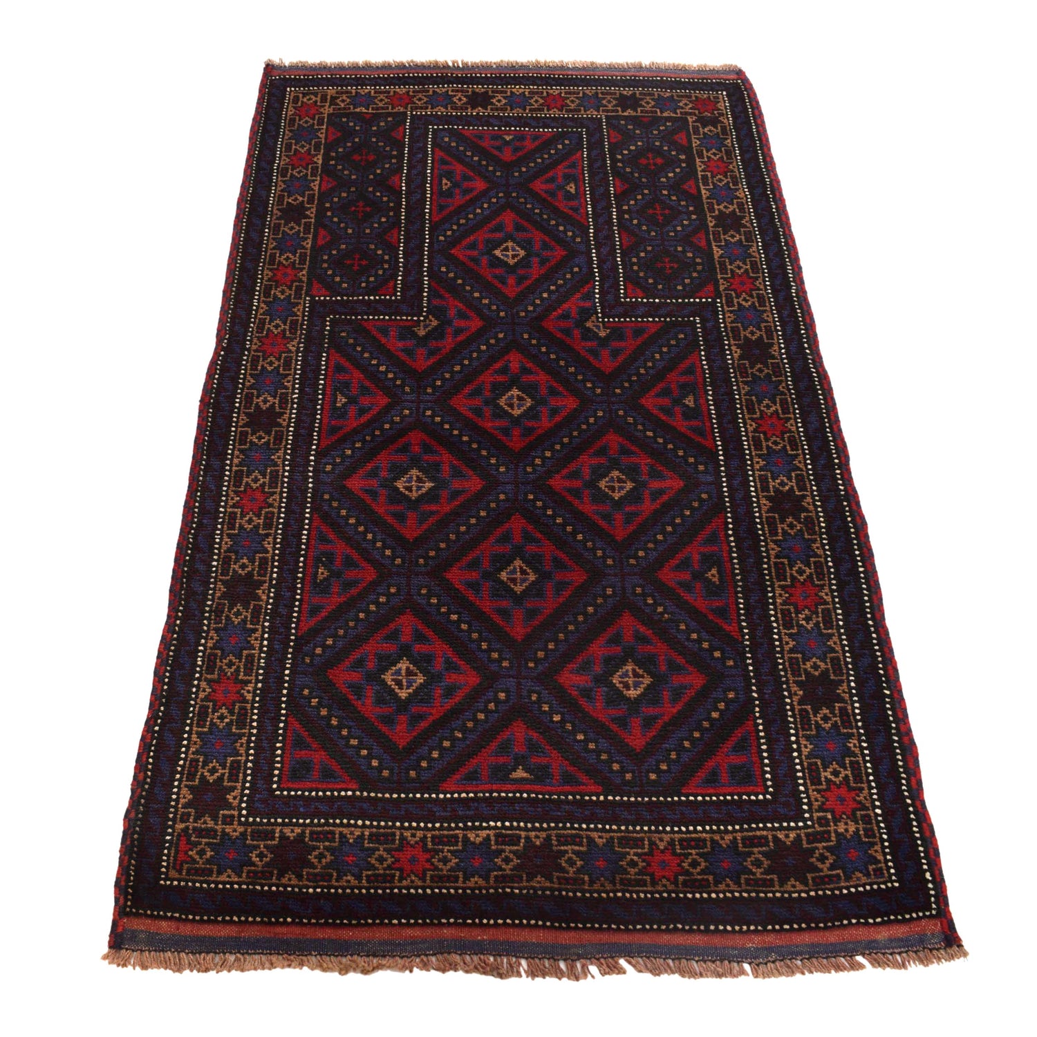 Baluchi Rug Handmade Multi Prayer Design 3x5 ft