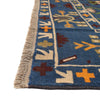 Oushak Area Rug Handmade Medium Denim Blue Floral 7x10 ft