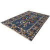 Oushak Area Rug Handmade Medium Denim Blue Floral 7x10 ft