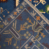 Oushak Area Rug Handmade Medium Denim Blue Floral 7x10 ft