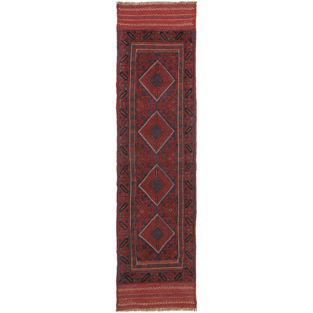 Mashwani Runner Handmade Deep Red Geometric 8' Runner