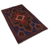 Baluchi Rug Handmade Blue Geometric 3x5 ft