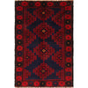 Baluchi Rug Handmade Blue Geometric 3x5 ft