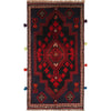 Baluchi Rug Handmade Navy Blue Geometric 3x5 ft