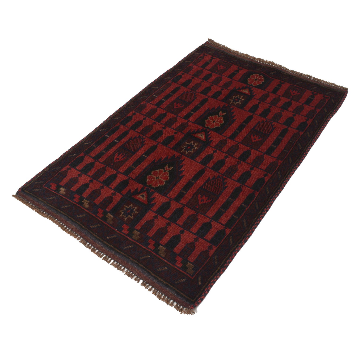 Baluchi Rug Handmade Red Prayer Design 3x5 ft