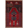 Baluchi Rug Handmade Red Prayer Design 3x5 ft