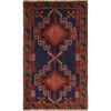 Baluchi Rug Handmade Navy Blue Geometric 3x5 ft