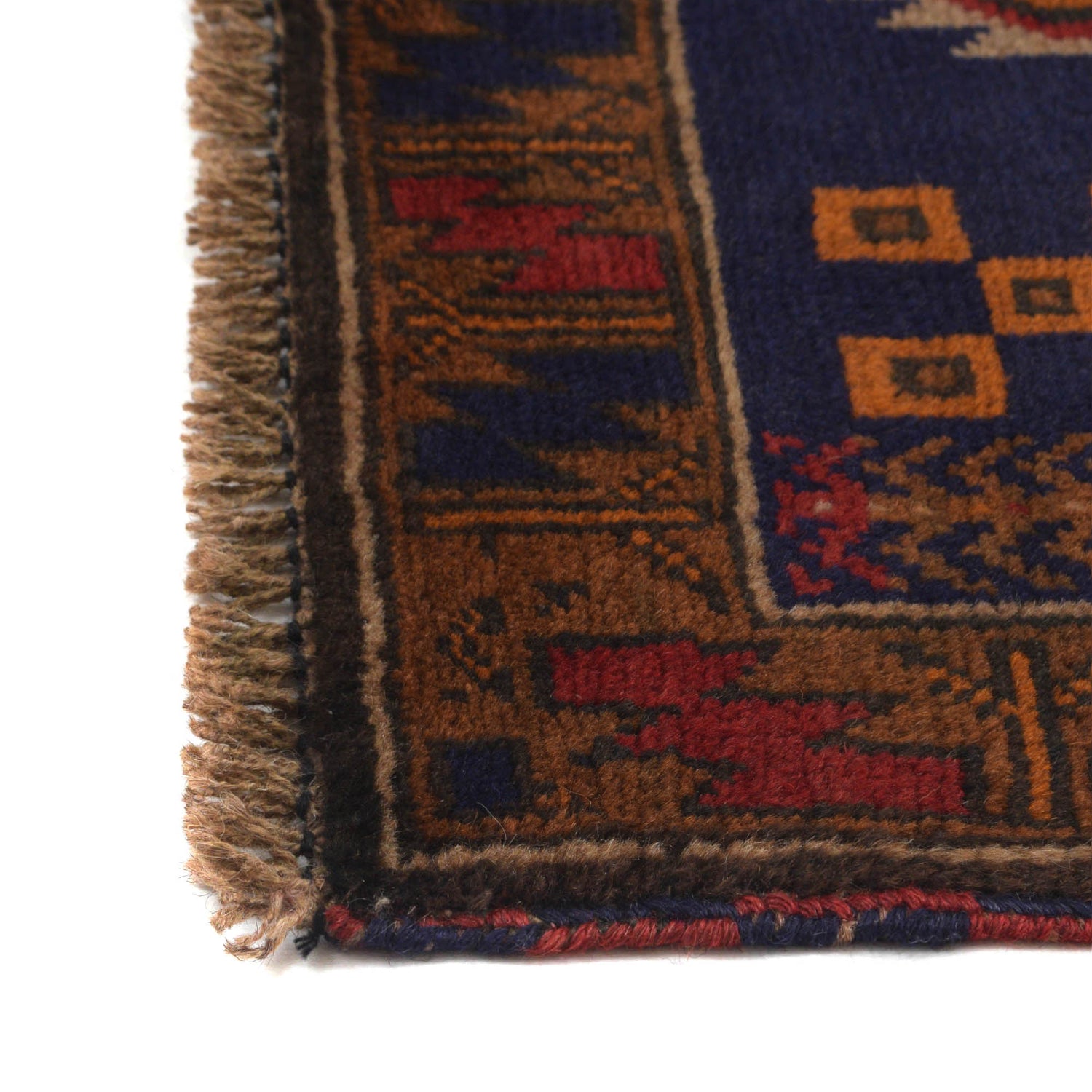 Baluchi Rug Handmade Navy Blue Geometric 3x5 ft