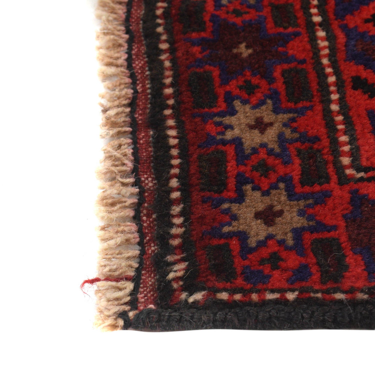 Baluchi Rug Handmade Red Geometric 2x4 ft