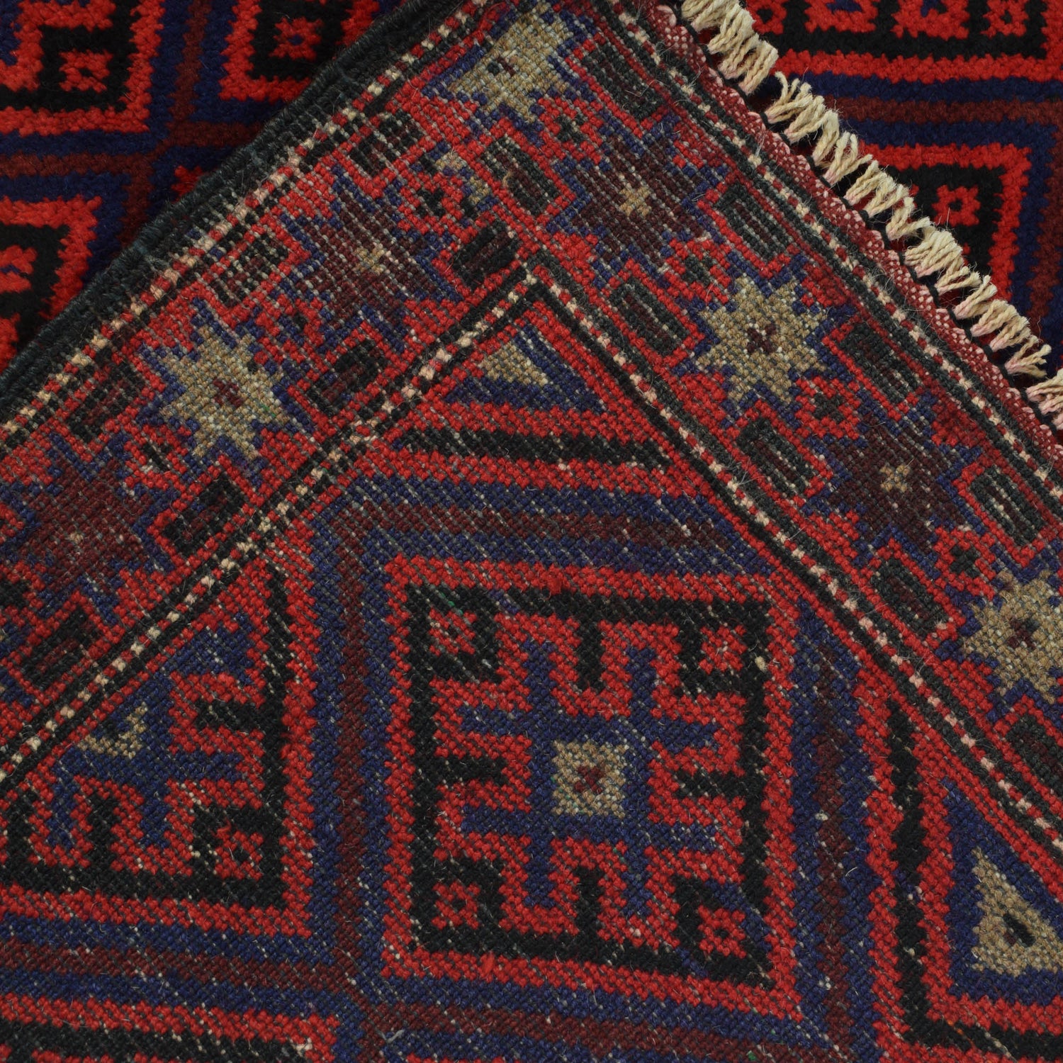 Baluchi Rug Handmade Red Geometric 2x4 ft