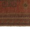 Overdyed Area Rug Handmade Brown Geometric 3x5 ft