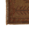Overdyed Area Rug Handmade Brown Geometric 3x5 ft