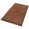 Overdyed Area Rug Handmade Brown Geometric 3x5 ft