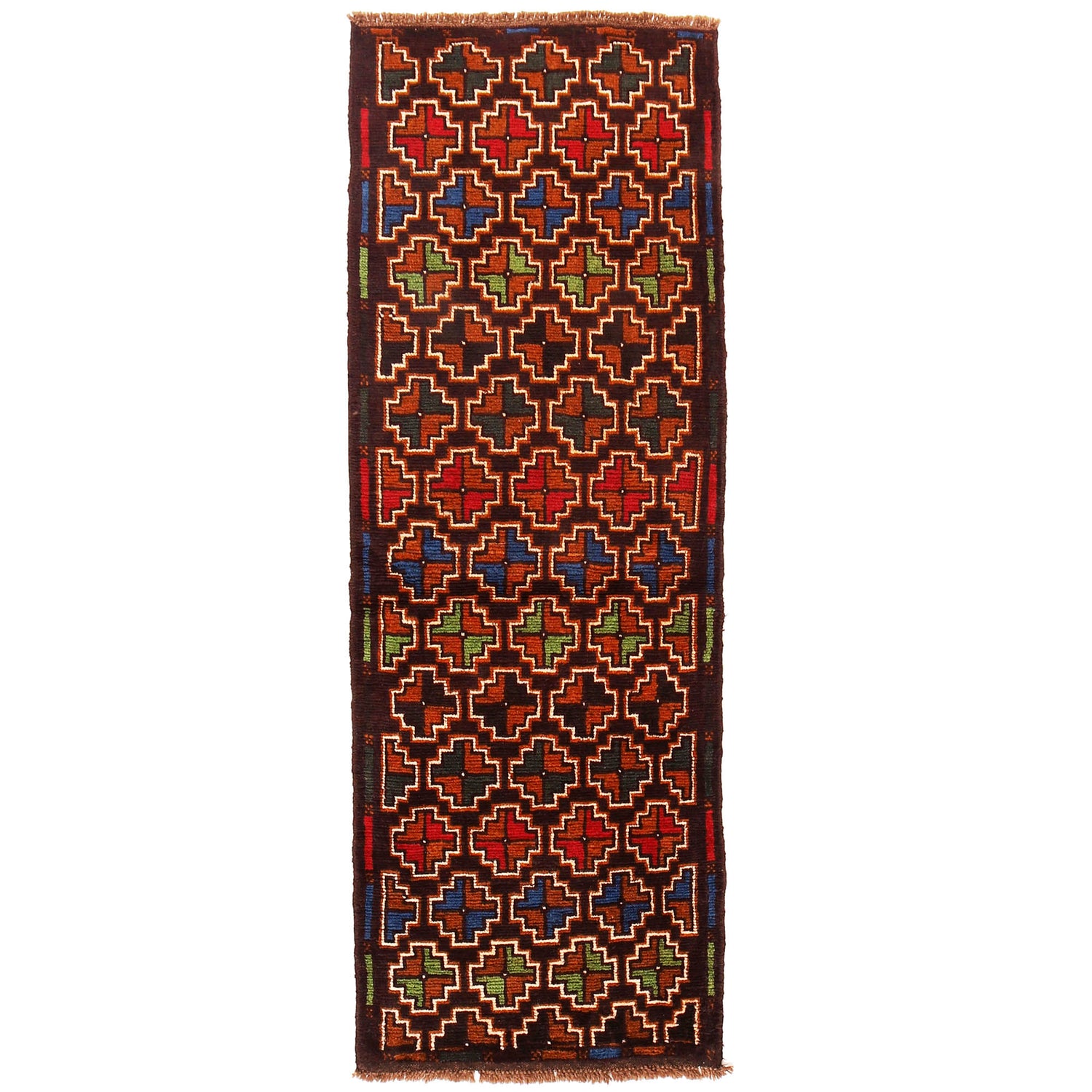 Baluchi Runner Rug Handmade Brown 6' Runner