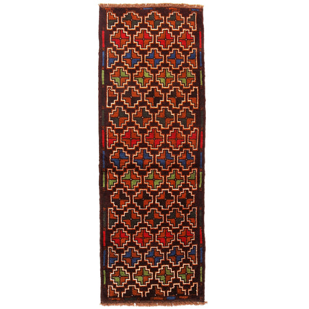 Baluchi Runner Rug Handmade Brown 6' Runner