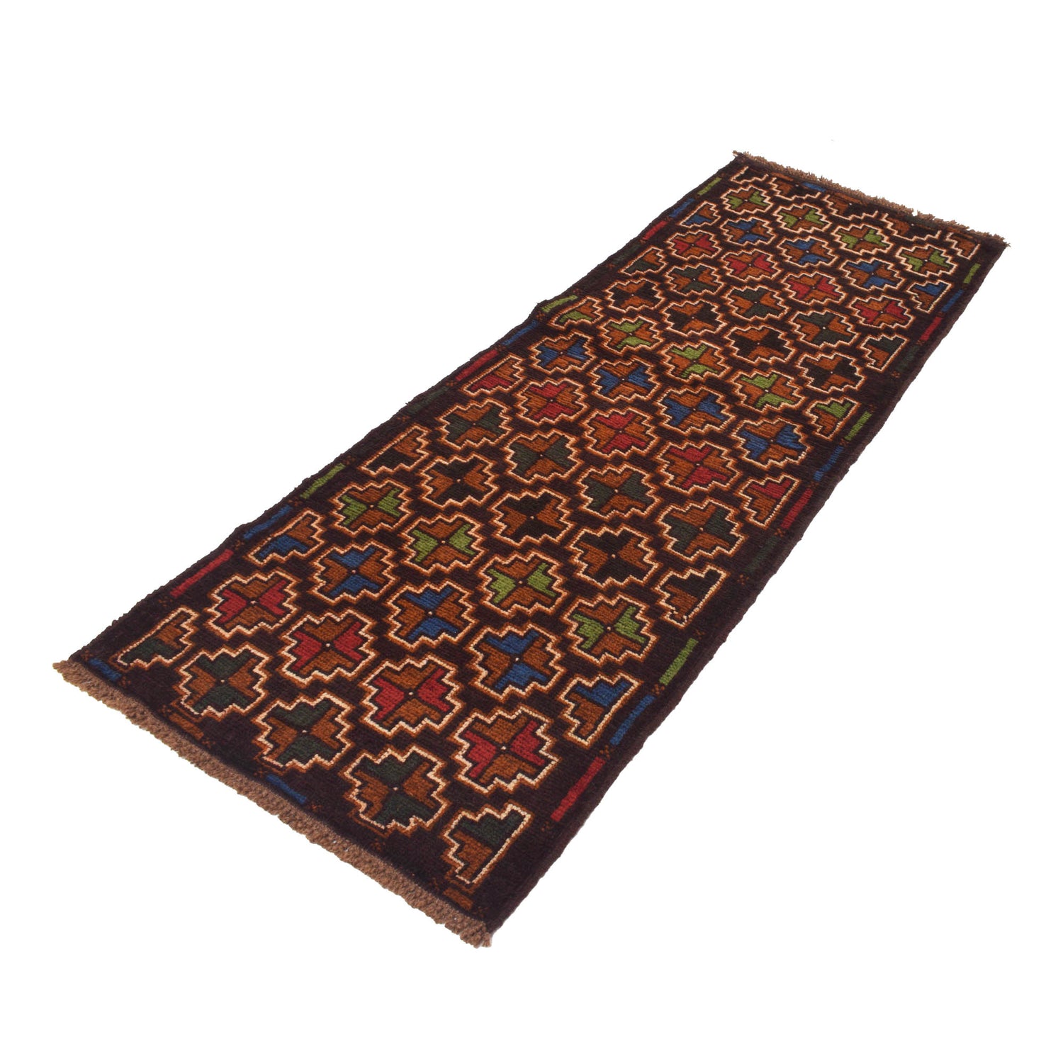 Baluchi Runner Rug Handmade Brown 6' Runner