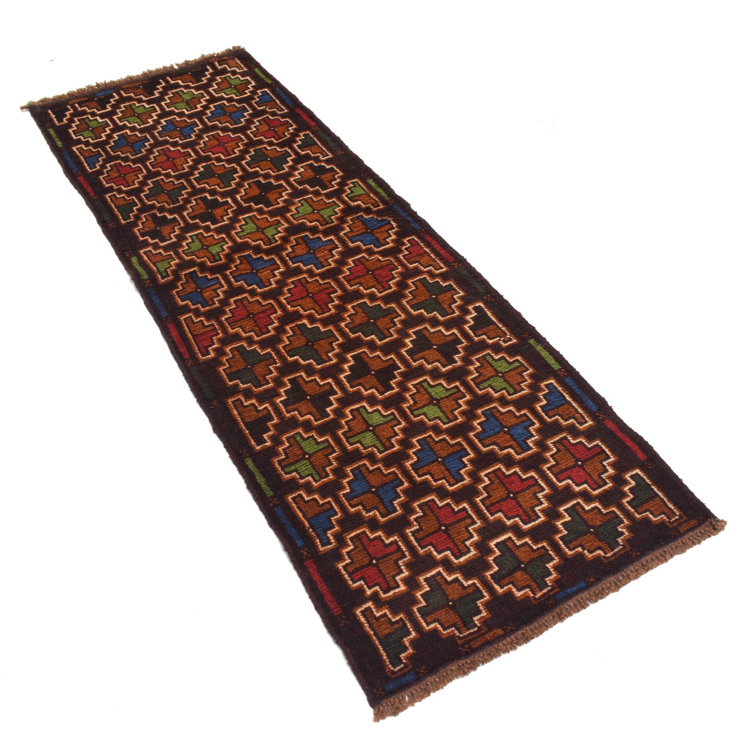 Baluchi Runner Rug Handmade Brown 6' Runner