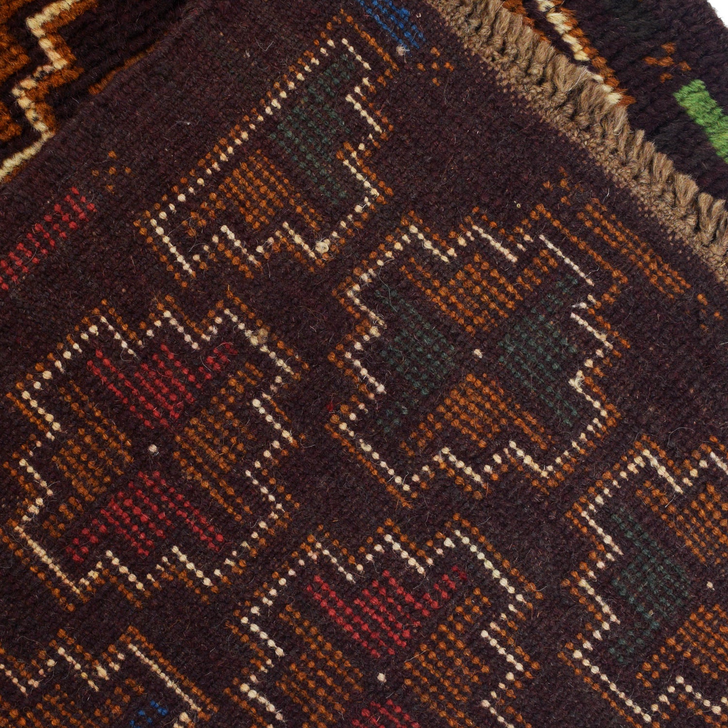 Baluchi Runner Rug Handmade Brown 6' Runner