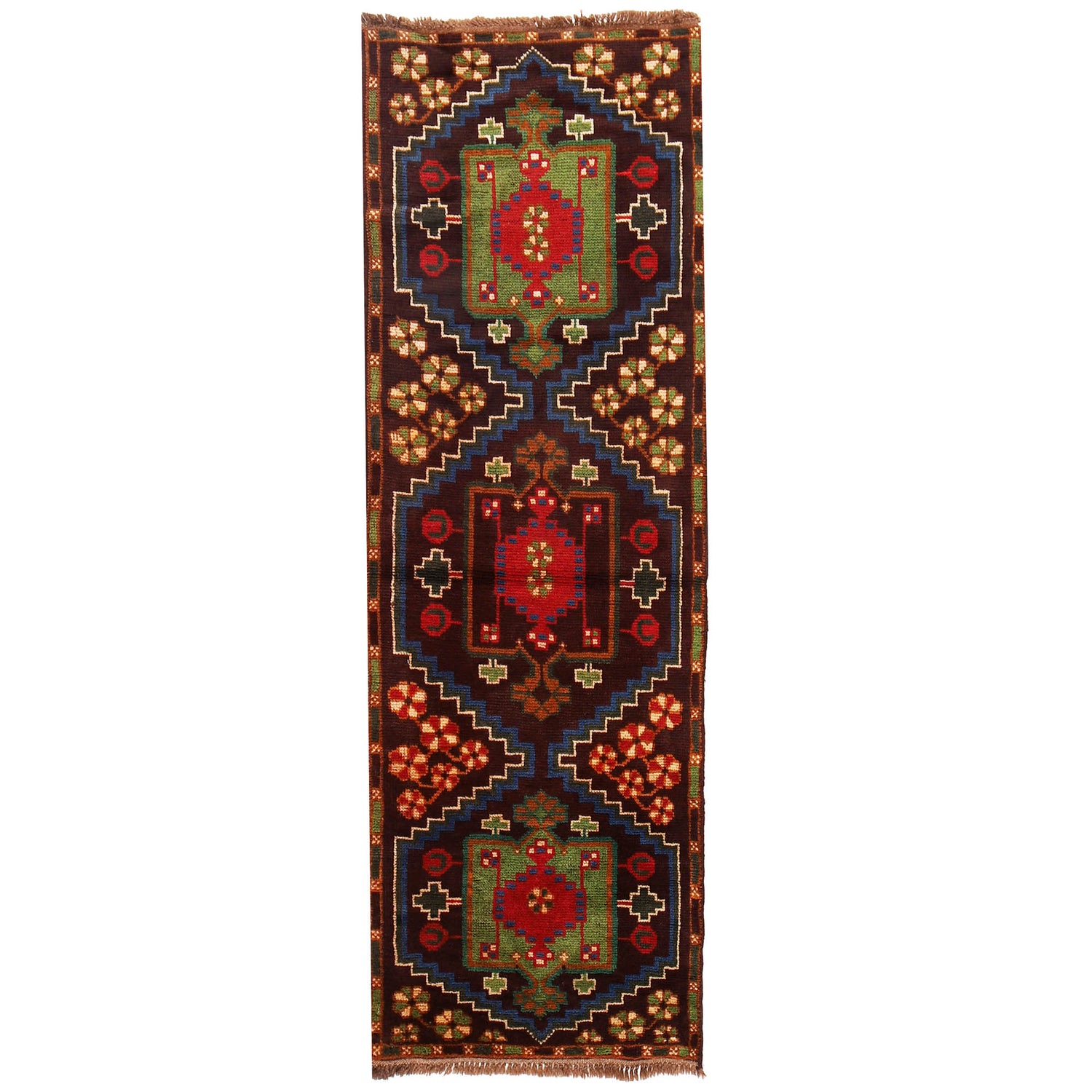 Baluchi Runner Rug Handmade Brown 6' Runner