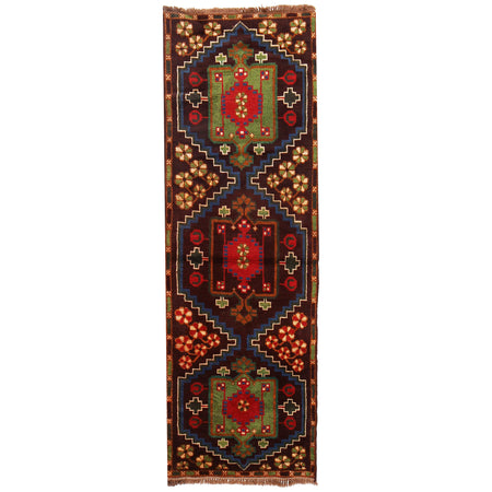 Baluchi Runner Rug Handmade Brown 6' Runner