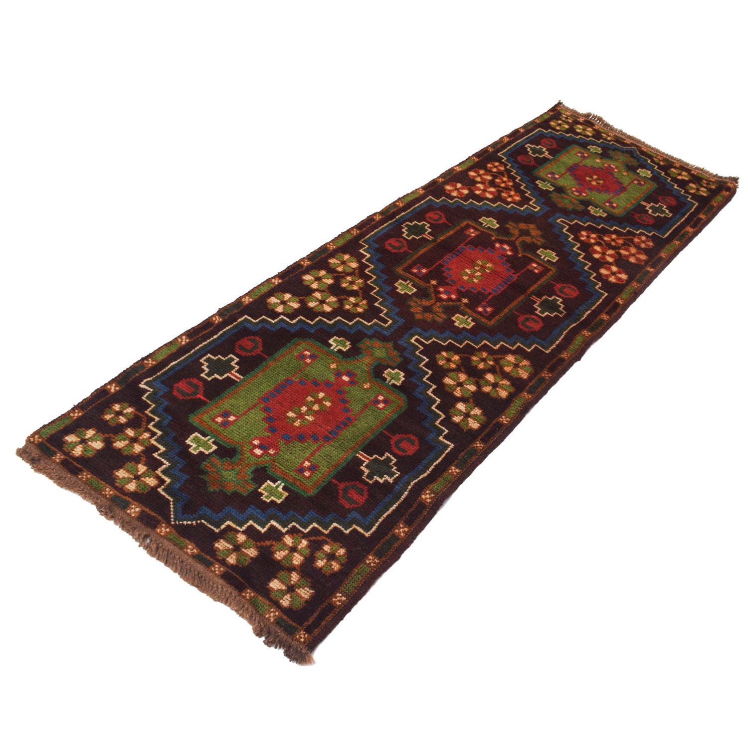 Baluchi Runner Rug Handmade Brown 6' Runner