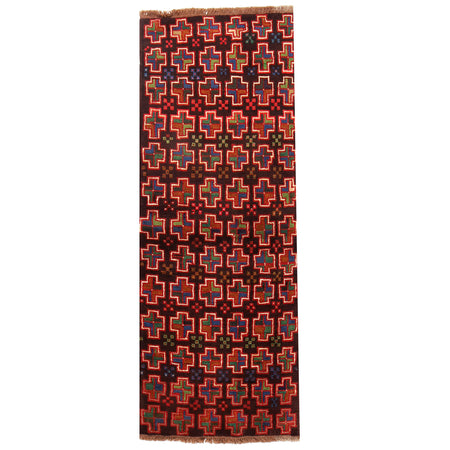 Baluchi Runner Rug Handmade Brown 6' Runner