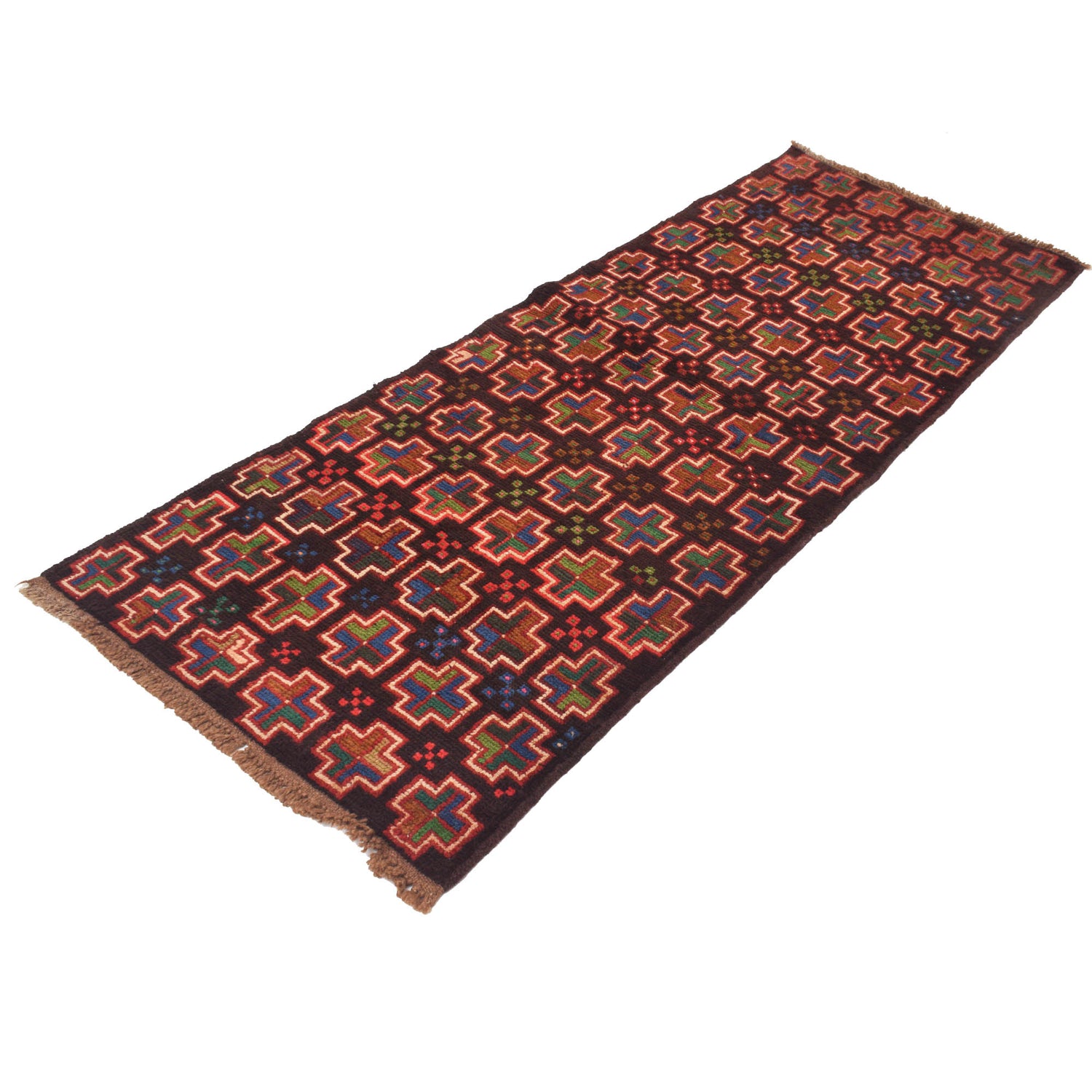 Baluchi Runner Rug Handmade Brown 6' Runner
