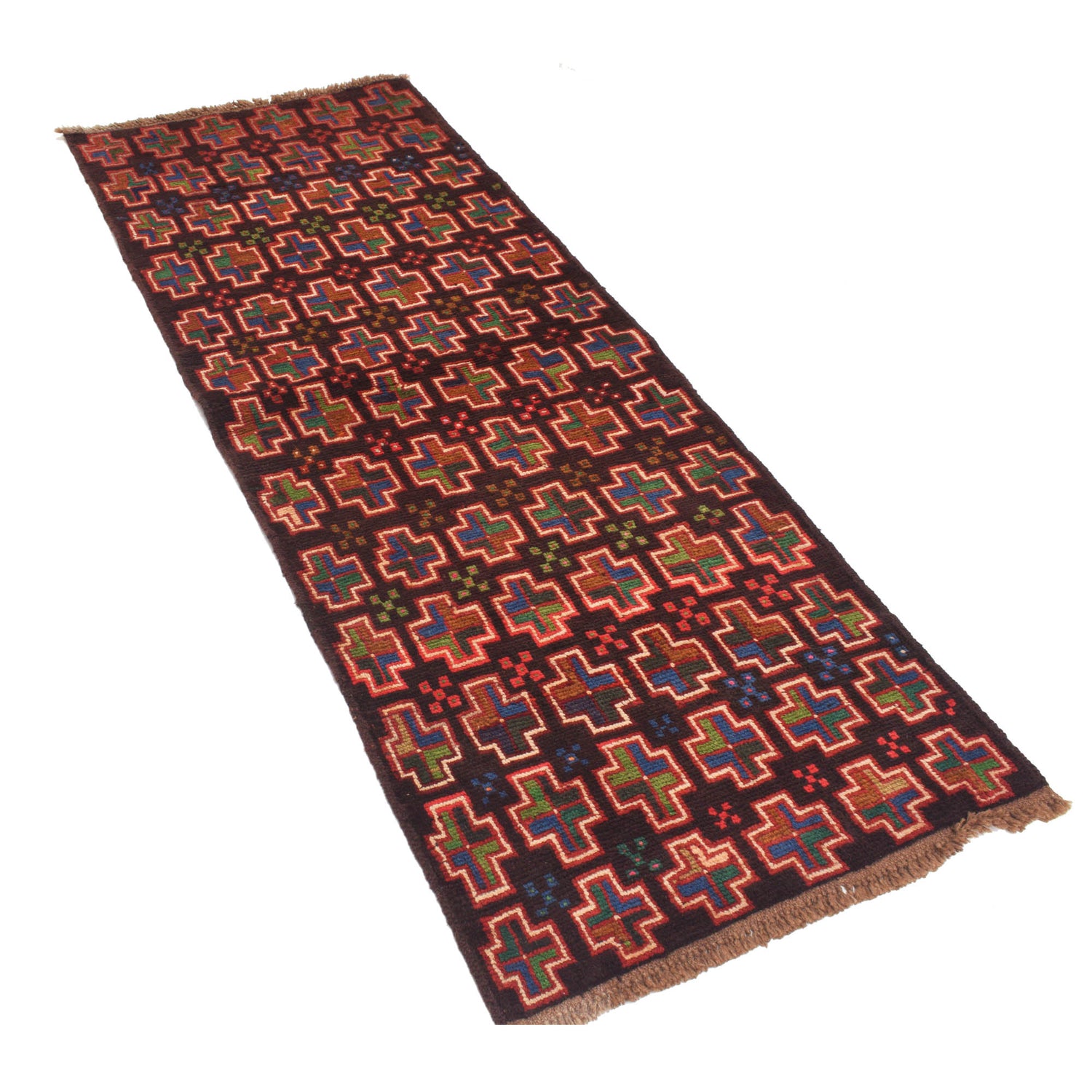 Baluchi Runner Rug Handmade Brown 6' Runner