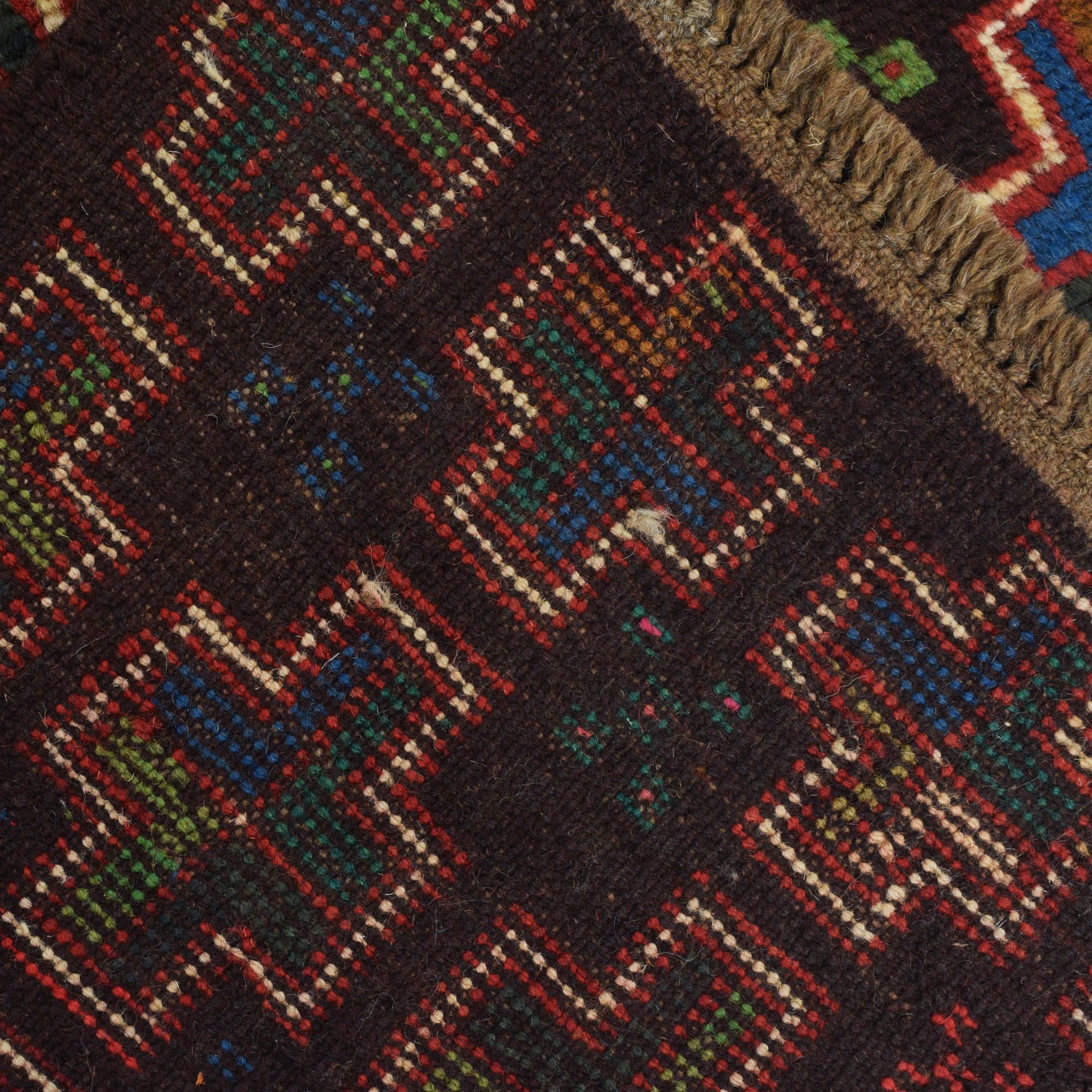 Baluchi Runner Rug Handmade Brown 6' Runner