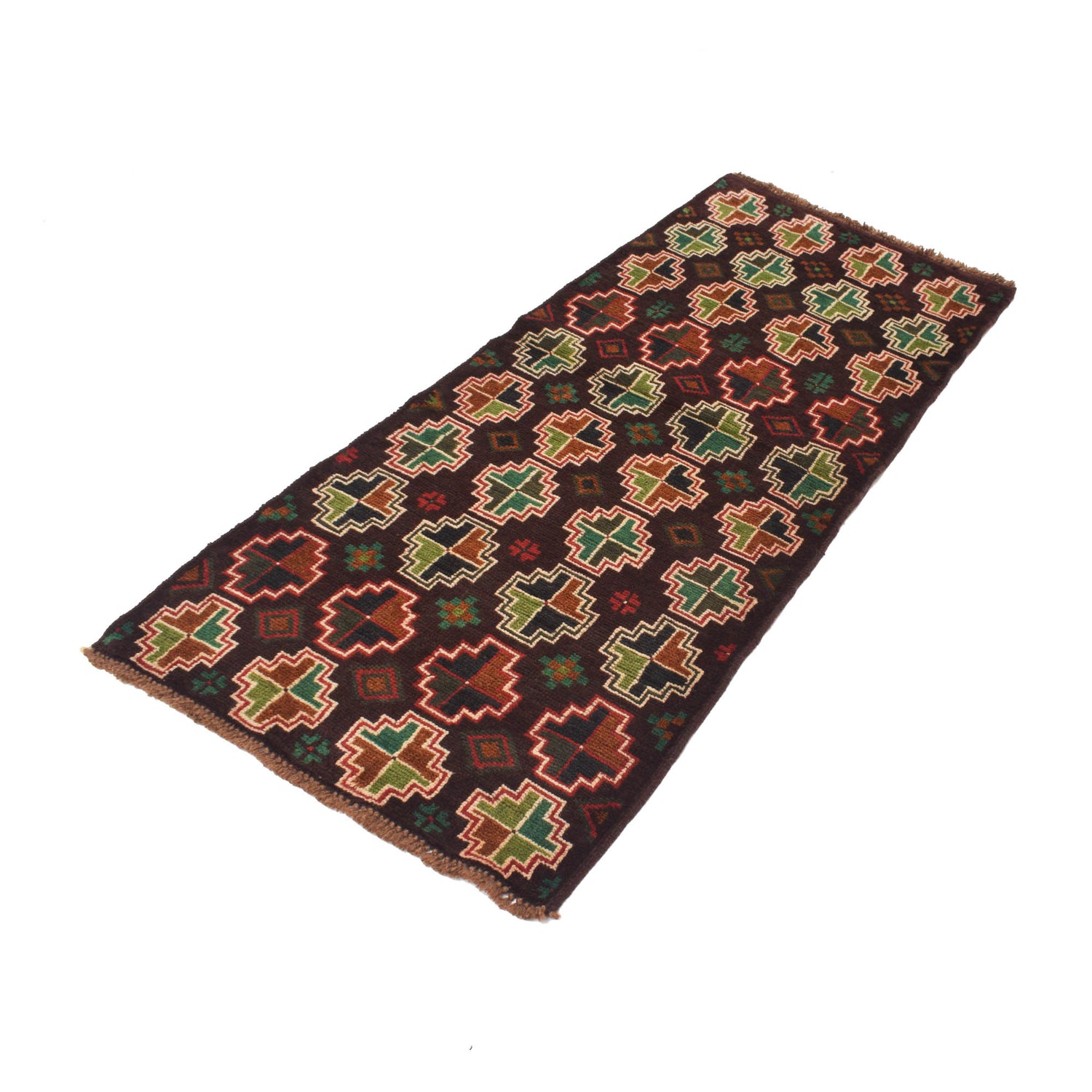 Baluchi Runner Rug Handmade Brown 6' Runner