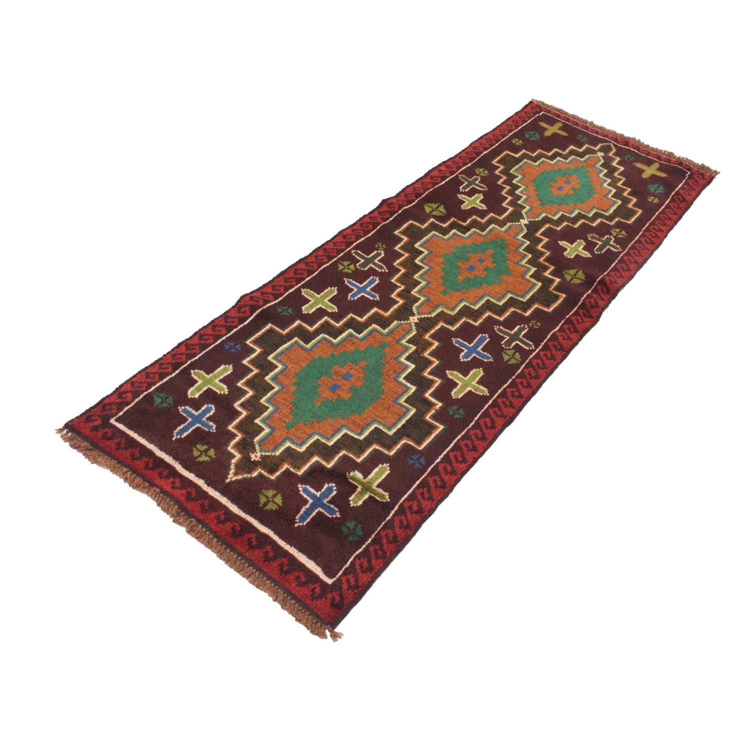 Baluchi Runner Rug Handmade Brown 6' Runner