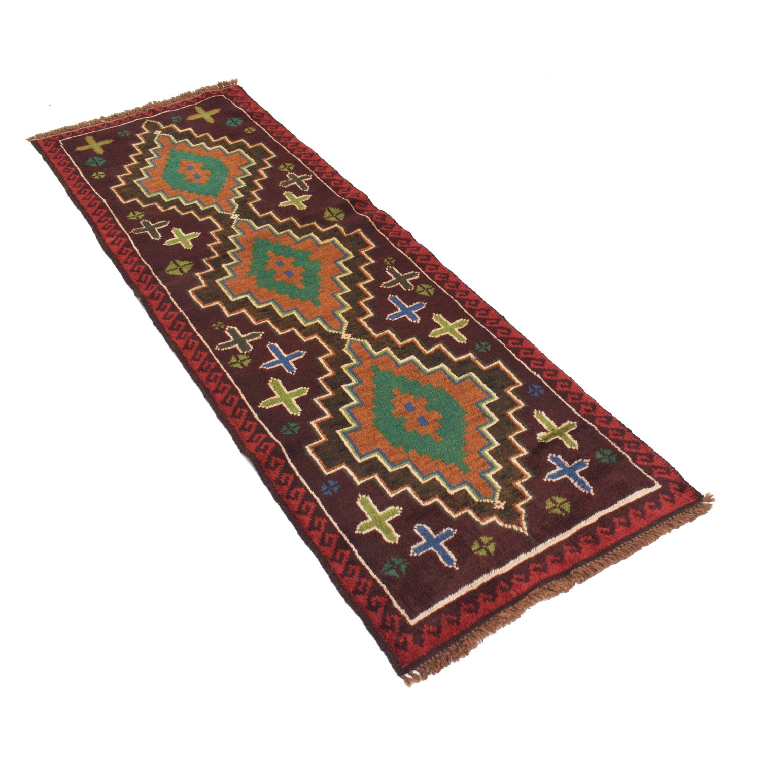 Baluchi Runner Rug Handmade Brown 6' Runner