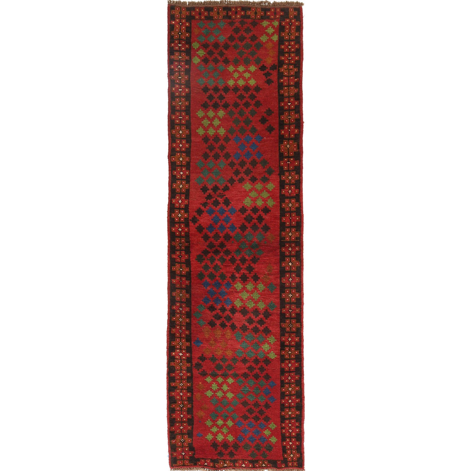 Baluchi Runner Rug Handmade Red 10' Runner
