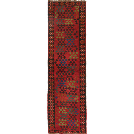 Baluchi Runner Rug Handmade Red 10' Runner