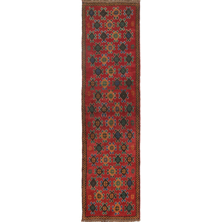Baluchi Runner Rug Handmade Red 10' Runner