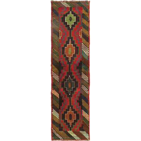 Baluchi Runner Rug Handmade Red 10' Runner