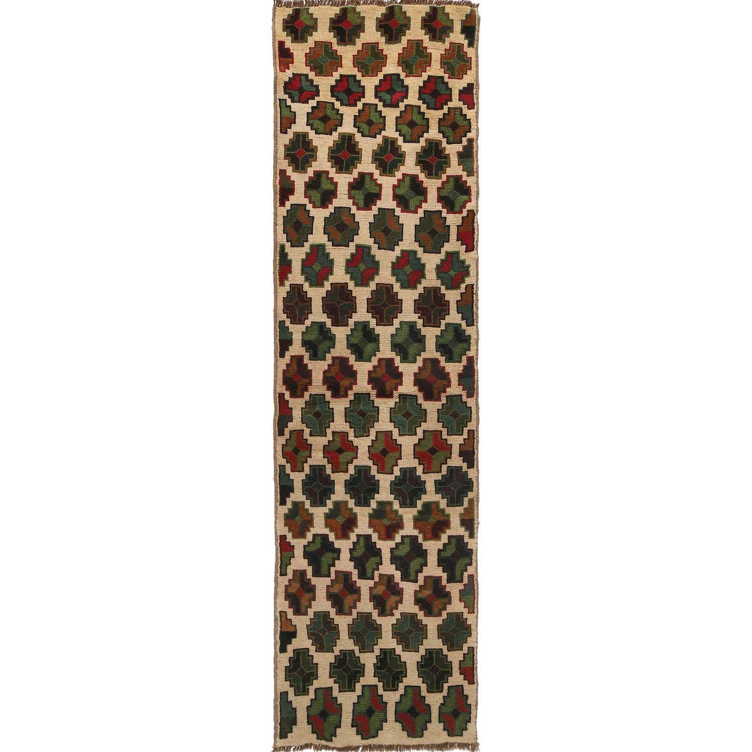 Baluchi Runner Rug Handmade Beige 10' Runner