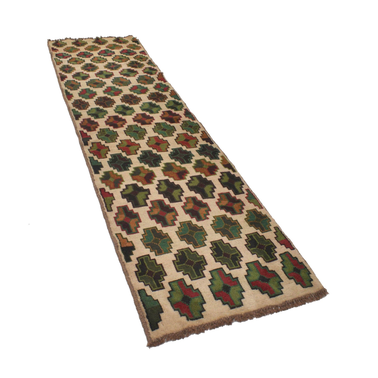 Baluchi Runner Rug Handmade Beige 10' Runner