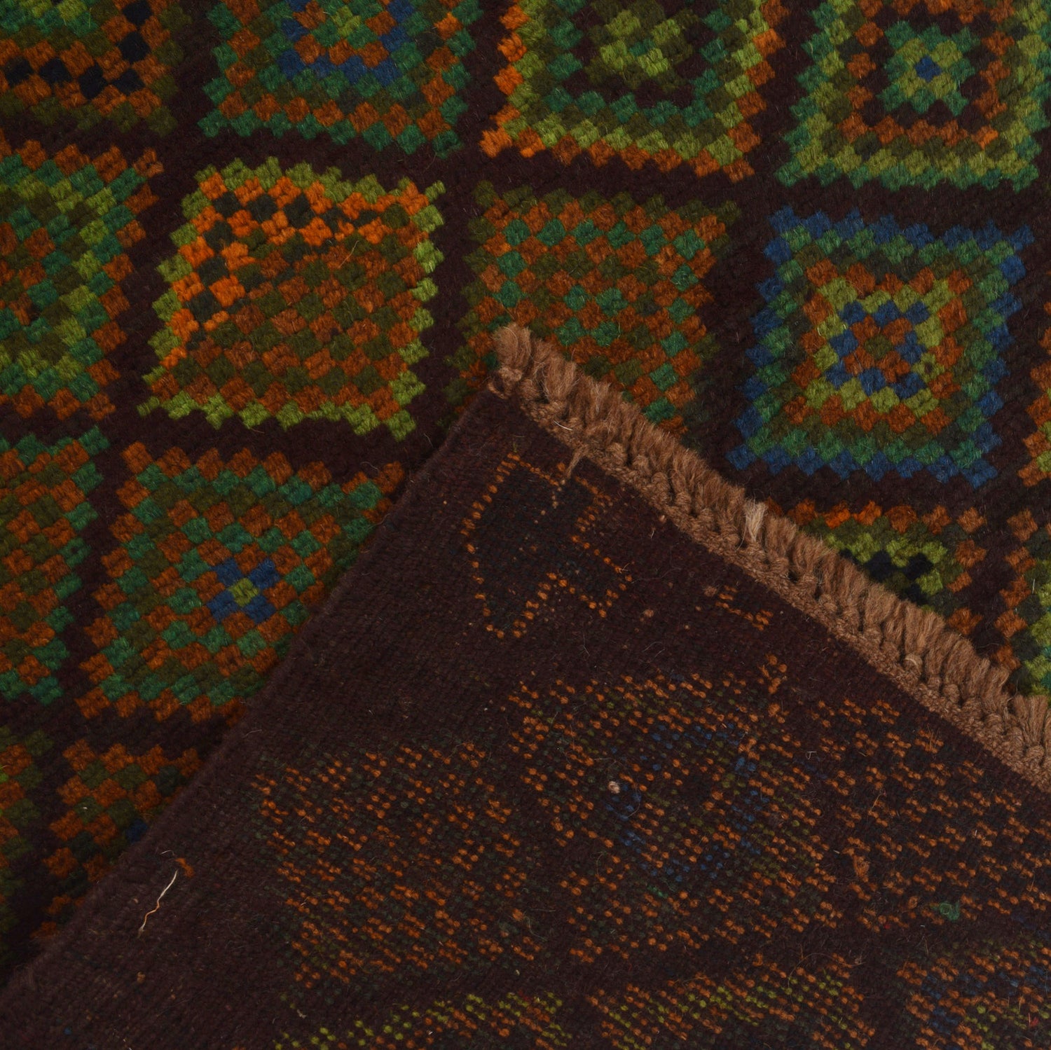 Baluchi Runner Rug Handmade Brown 10' Runner