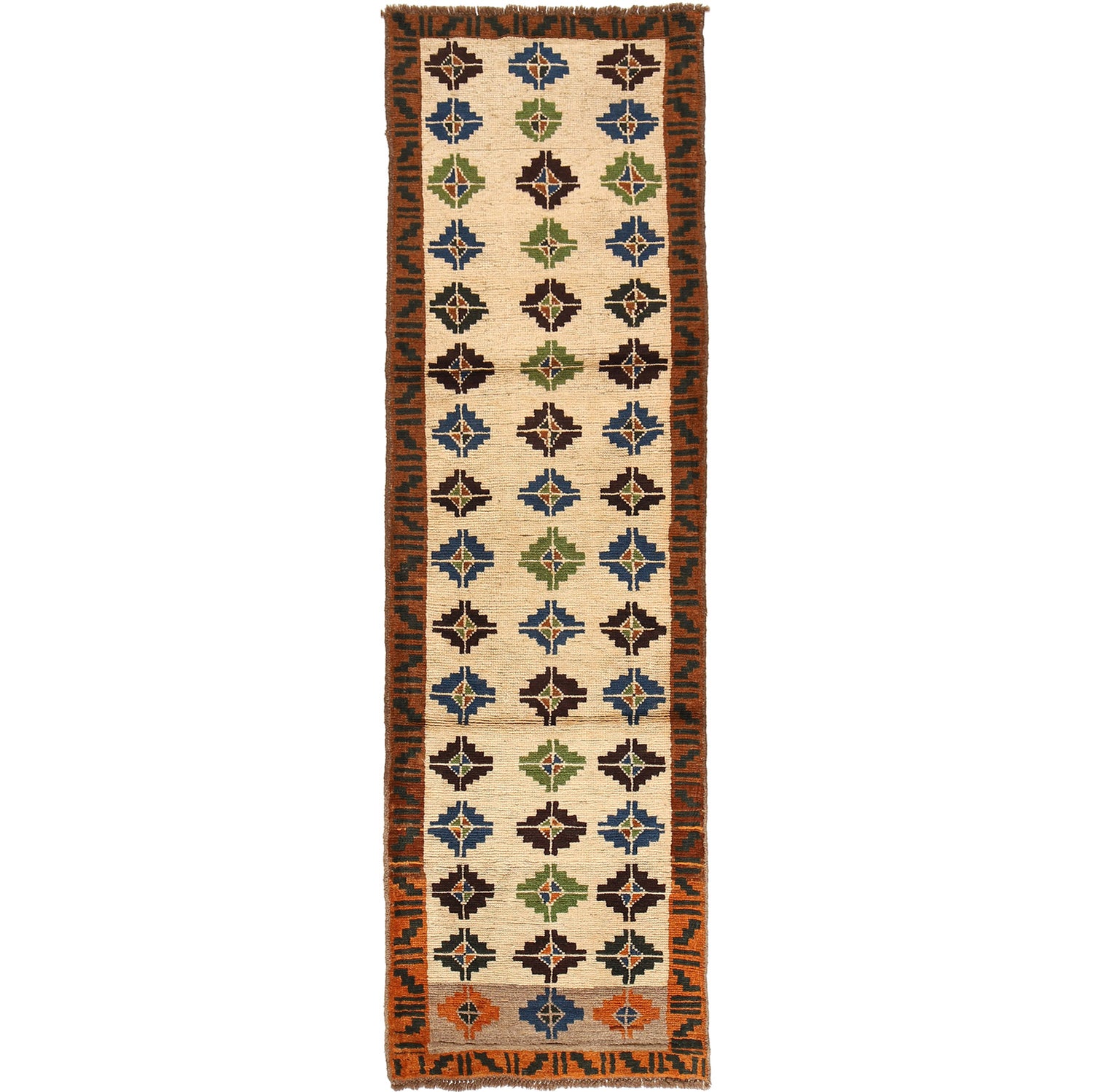 Baluchi Runner Rug Handmade Beige 10' Runner