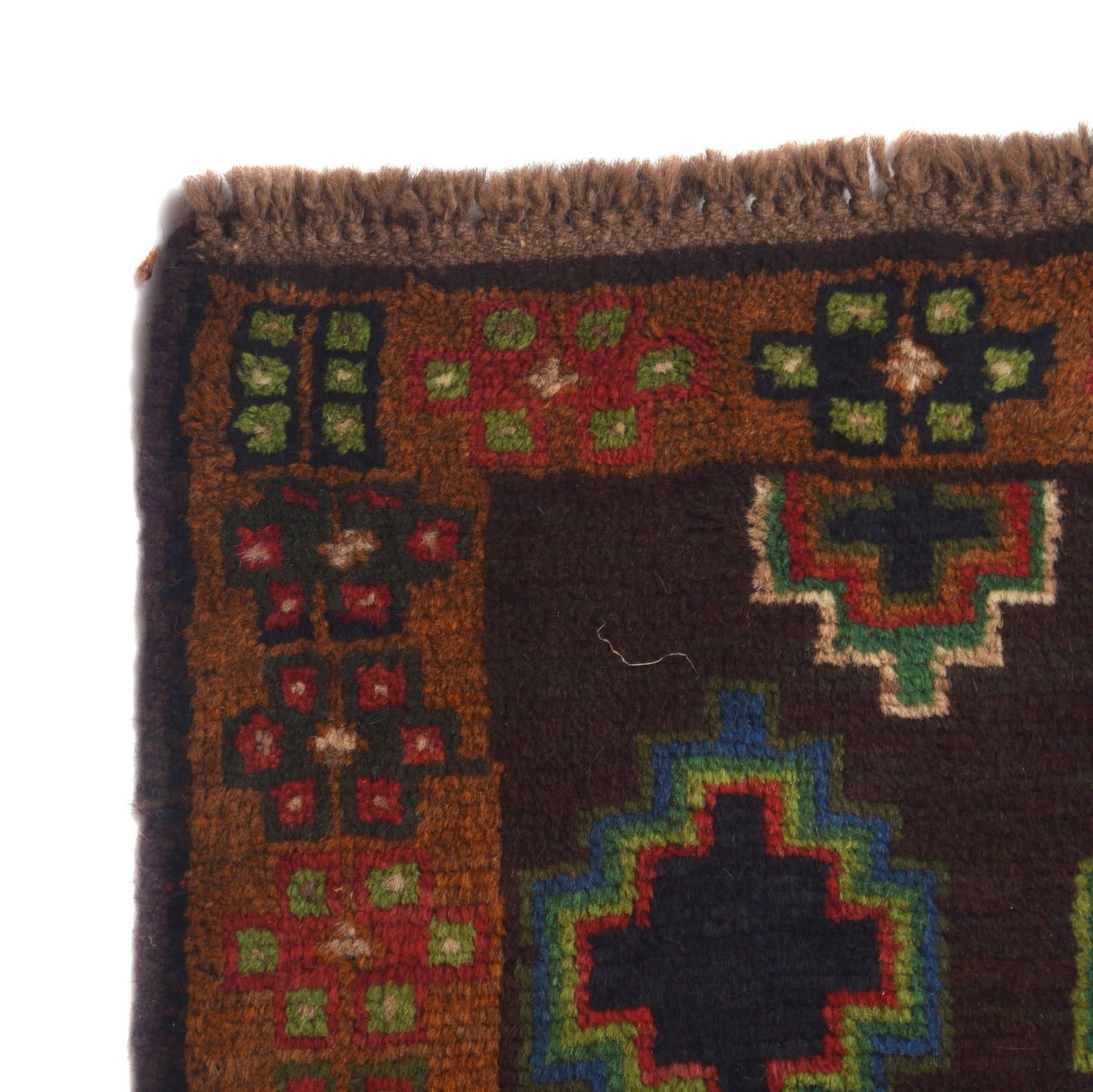 Baluchi Runner Rug Handmade Brown 10' Runner