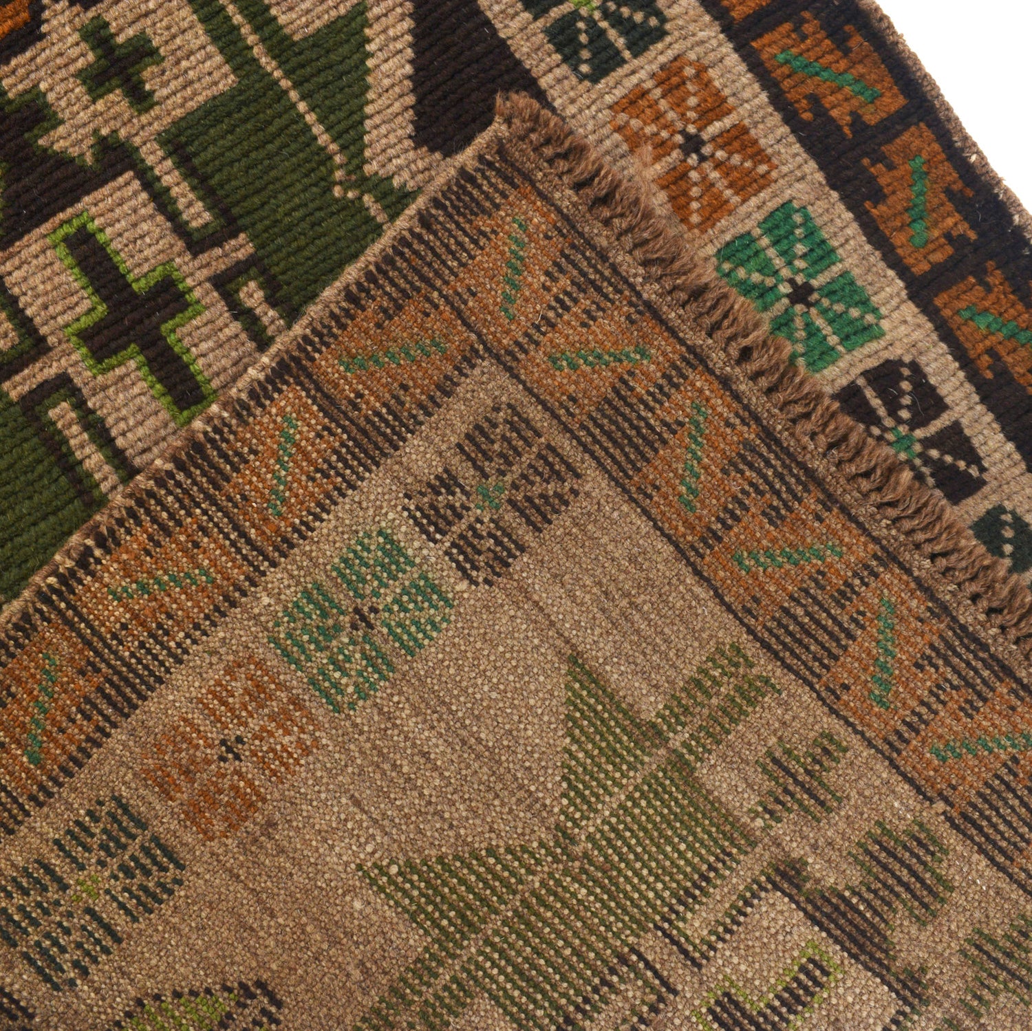 Baluchi Runner Rug Handmade Beige 10' Runner