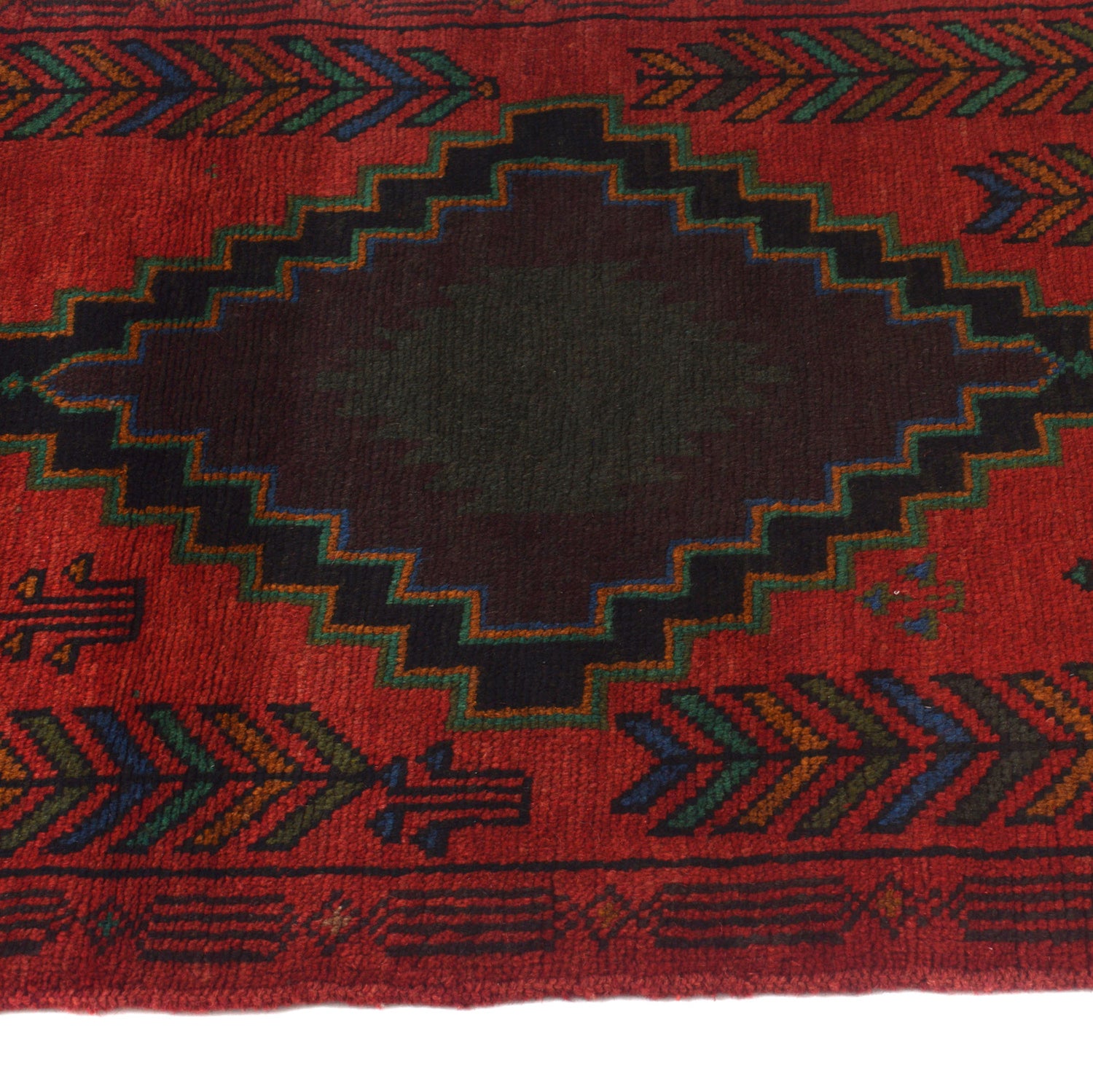 Baluchi Runner Rug Handmade Red 10' Runner