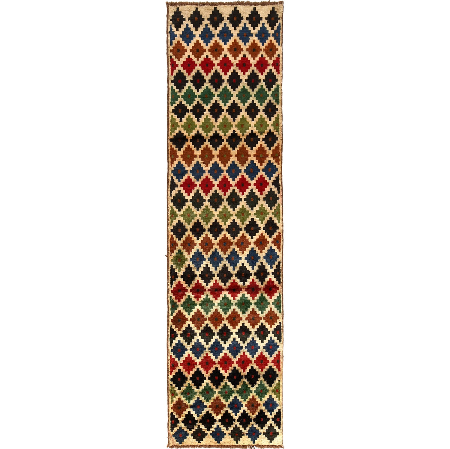 Baluchi Runner Rug Handmade Beige 10' Runner