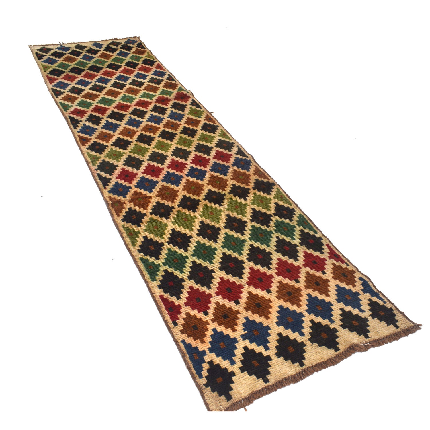 Baluchi Runner Rug Handmade Beige 10' Runner