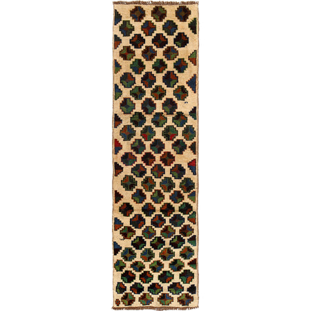 Baluchi Runner Rug Handmade Beige 10' Runner