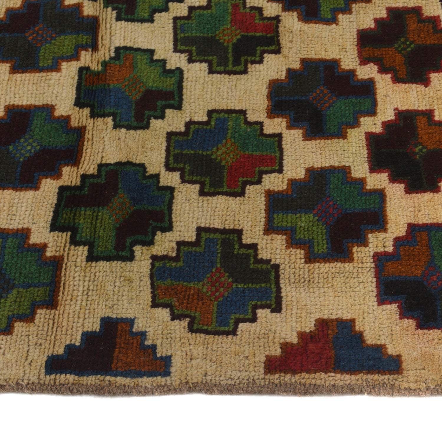 Baluchi Runner Rug Handmade Beige 10' Runner