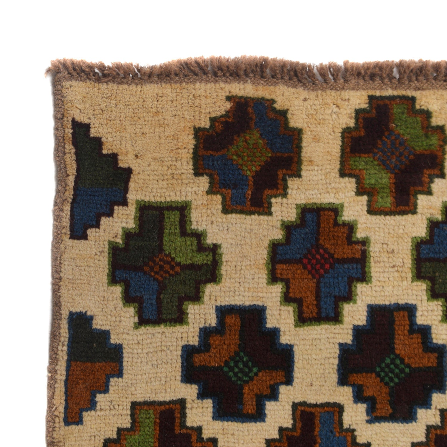 Baluchi Runner Rug Handmade Beige 10' Runner