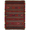 Laghari Kilim Area Rug Handmade Multi Geometric 4x7 ft